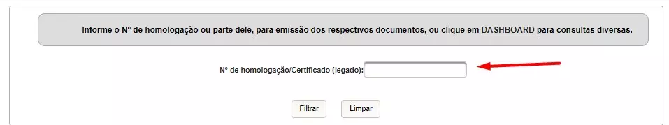 Digite aqui os dados da homologação ou certificado para consultar o status da homologação de um certificado na anatel