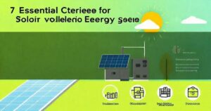 7 Critérios Essenciais para Sistemas de Energia Solar Fotovoltaica