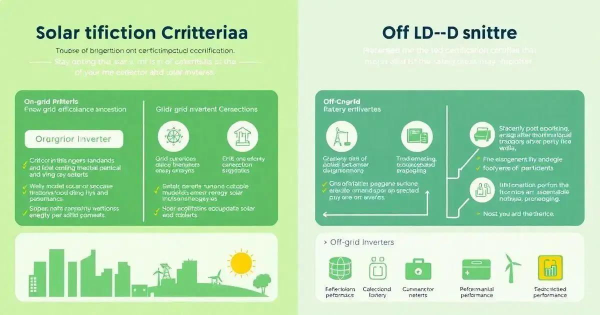 Critérios Específicos para Inversores On-Grid