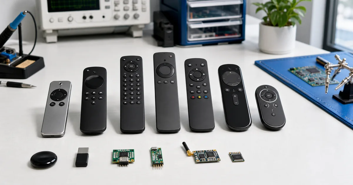 Controles remotos Bluetooth, infravermelho e 2.4 GHz para avaliação ANATEL