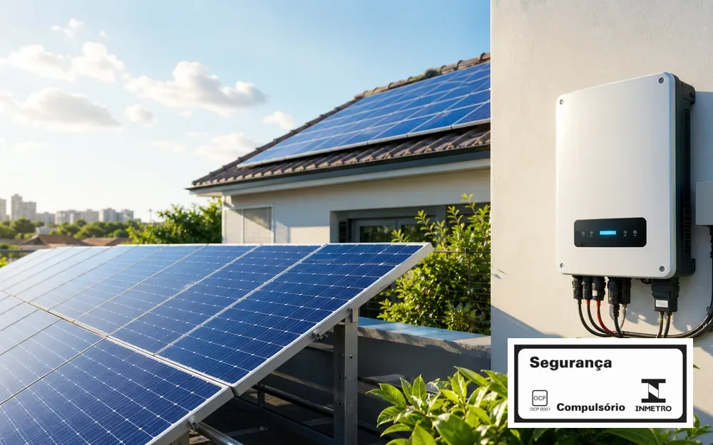 Placas solares, módulos fotovoltaicos e inversor para certificação INMETRO pela Yes Certificações